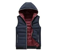 Topassion Mens Hooded Gilet with Hood Lounge Jackets Winter Casual Coat Loose Formal Body Warmer for Office Work Business UK