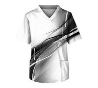 Topassion Nurses Uniform Beauty Uniform Nursing Scrubs Scrubs & Body Treatments Nurse Dress Medical Uniforms & Scrubs Scrub Sets Women UK Black Tunic Beauty Uniform(1-Black,L)