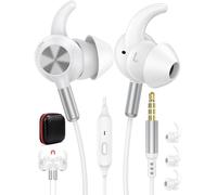 TOPAUX 3.5mm Wired Earbuds Noise Canceling in-Ear Headphone with Mic for Steam Deck Chromebook PC Computer 3.5 Jack Earphone Corded Gaming Headset for Moto G 5G Stylus Play Power Samsung A15 A14 A42