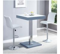 topaz glass white grey bar table 2 ripple white stools