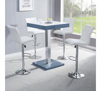 topaz glass white grey bar table 4 ripple white stools