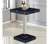topaz high gloss bar table square in milano marble effect
