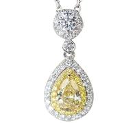 Topaz Pendant Wedding Pendants Chain Necklace For Women Bridal Jewelry Gift