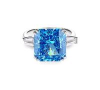 Topaz Ring Vintage, Vintage Wedding Band Princess Shape Au375 9K White Gold Band Ring with Moissanite Size P 1/2