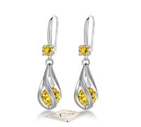 Topaz Sterling Silver Drop Earrings for Women, Hypoallergenic Silver Earring Girls Earring, Topaz Earrings for Women, November Birthstone Jewellery Birthday Christmas