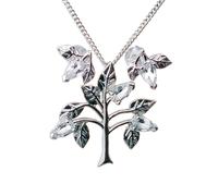 Topaz Tree of Life Set Pendant Necklace Stud Earrings Ojewellery Silver 18 inches