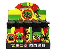 TopBargainsForYou - 5 x FlameJack Windproof Dustproof Lighters Tropical Leaves Cool New Trees Leaf Design Really Powerful Jet Gas Multicolor Lighter