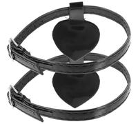 TOPBATHY 1 Pair Anti-loose High Heel Shoe Straps for Women Black Microfiber Leather Adjustable Heart Patch Simple Style Elastic Shoe Laces for High Heels