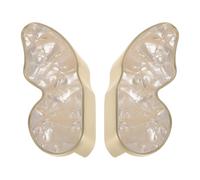 TOPBATHY 1 Pair Butterfly Drawer Pulls Zinc Alloy Cabinet Handles White Shell Color Retro Wardrobe Cupboard Furniture Hardware for Closet and Dresser