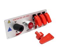 TOPBATHY 1 Set Car Ignition Switch Panel with Start Push Button for Racing Cars Toggle Easy Emergency Shut Off Durable Design for Vehicle DIY Upgrades