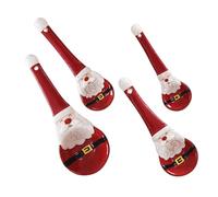 TOPBATHY 1 Set Ceramic Measuring Spoon Christmas Santa Claus Design Easy Clean Kitchen Measuring Spoons for Baking and Cooking Festive Red Ceramics