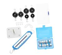 TOPBATHY 1 Set Middle School Physics Mechanics Pulley Block Set with Magnetic Base and Force Gauge for Classroom Science Experiments Includes Weights and Hook Storage Box