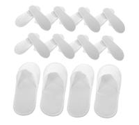 TOPBATHY 10 Pairs Disposable Hotel Slippers for Guests Anti-skid Closed Toe Unisex Travel Shoes Soft Linen Spa Slippers with Cushioned Support Space-saving Design for Hospitality and Home