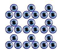 TOPBATHY 100pcs Blue Resin Evil Eye Tiles Half Round Flat Back with Easy-to-Attach Adhesive Backing for DIY Scrapbooking and Party Decorations