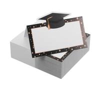 TOPBATHY 100pcs Graduation Place Cards Doctoral Hat Design Writable Seating Cards for Student Party Banquet Table Decor Interactive Wish Message for Graduation Celebration