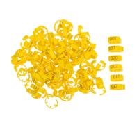 TOPBATHY 100pcs Numbered Chicken Leg Bands Foot Ring Bands Sturdy Plastic Poultry Identification Rings for Poultry Operations Management and Breeding