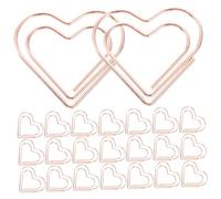 TOPBATHY 100pcs Rose Gold Heart Paper Clips Metal Clips for Office School Document Organization Creative Shape Stationery Supplies Idea