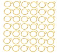 TOPBATHY 100pcs Zinc Alloy Open Back Bezel Pendants for Resin Jewelry Making Mini Hollow Round Frames Compatible with UV Resin Lightweight Craft Blanks for DIY Bracelets Necklaces