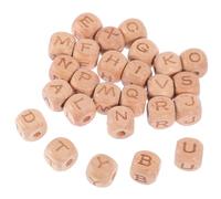 TOPBATHY 104pcs Beech Wood Letter Beads Alphabet Cubes for DIY Bracelet Accessory Craft Jewelry Making Natural Spacer Beads for Decorations and