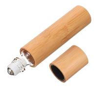TOPBATHY 10ml Refillable Glass Essential Oil Roller Bottle Bamboo Cap, Empty Perfume Roller Bottle for Travel and Aromatherapy