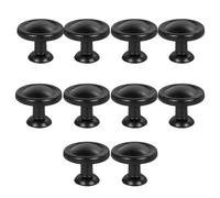 TOPBATHY 10Pcs Black Door Round Handles Cabinet Knobs for Kitchen Drawers and Cupboard Doors