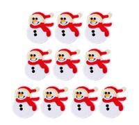TOPBATHY 10pcs Christmas Snowman Appliques Iron-on Patches White Embroidered Garment Decorations for Sewing and Holiday Crafts