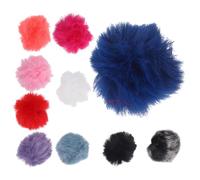 TOPBATHY 10pcs Lapel Microphone Windproof Covers Furry Wind Muffs with Elastic Band Multi-color Set for Outdoor Interview Recording
