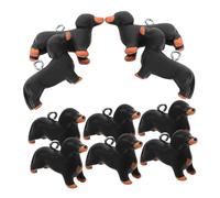 TOPBATHY 10Pcs Resin Dachshund Dog Charms for Jewelry Making Lightweight Mini Puppy Pendants for DIY Bracelets Necklaces Earrings Black Color Dog Accessories for Crafts and