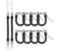 TOPBATHY 10pcs Retractable Fishing Rod Lanyard with Excellent Tensile Strength, Sturdy Black Pvc Material, Minimalist Design for Outdoor Fishing and Kayak Accessories
