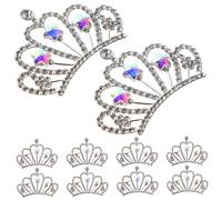 TOPBATHY 10pcs Rhinestone Embellishments Rhinestone Crystal Embellishments Flatback Crystal Charm Mini Crowns Crown Shape Flatback Decoration Jewelry for Crafts Silver