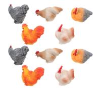 TOPBATHY 10pcs Rustic Resin Rooster Mini Figurine for Dollhouses and Office Decor, Tiny Miniature Chicken Sculpture, Resistant to Fading and Easy to Clean, Farmhouse Style Ornament