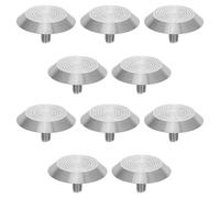TOPBATHY 10pcs Stainless Steel Blind Road Studs with Solid Nonslip Ring Pattern 35x5mm, Sidewalk Warning Nails for Public Pathways Safety and Tactile Guidance