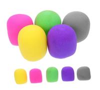 TOPBATHY 10pcs Universal Mic Covers Sponge Microphone Covers Sturdy Close Fit without Leakage Wind Interference Protection Assorted Colour for News Interviews and Conference Room
