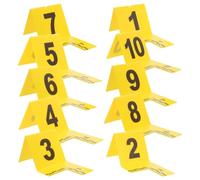 TOPBATHY 10pcs Yellow Plastic Evidence Number Cards with Scale for Investigation and Indoor Use, Streamlining Scene Accessories for Professionals and Hobbyists