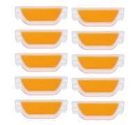 TOPBATHY 10pcs Yellow Reflective Lane Markers for Driveways and Pedestrian Pathways, Polycarbonate Plastic with Enhanced Night Visibility and Easy to Install Features