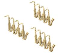 TOPBATHY 12 pcs Plastic Saxophone Model for DIY Crafting and Decoration Lightweight Golden Fake Saxophone Figurines Portable Music Instrument Decor for Pretend Play and Photography Props