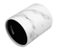 TOPBATHY 12l Marble Pattern Plastic Wastebasket for Bathroom and Kitchen, Sturdy Pp Material Trash Bin with Open Top Design, Not Easy to Break or Deform, White Colour Suitable for Home