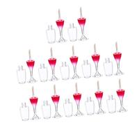TOPBATHY 12pcs 8ml Mini Refillable Lip Gloss Tubes Red Wine Glass Shape Empty Lip Balm Containers for Travel and Makeup Samples