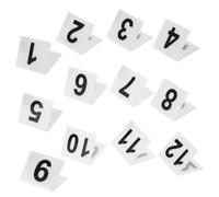 TOPBATHY 12pcs Acrylic Number Marker V Shaped Table Number Signs for Themed Games Quick Arrangement Multiuse Application for Parties Crime Scenes and Restaurant Decor