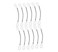 TOPBATHY 12Pcs Black Retractable Stylus Pen Lanyards with Elastic Spring Cord Total Anti-Loss Tether for Touchscreen Pens Compatible with Tablets and Keychains Easy to Clean and Compact