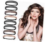 TOPBATHY 12pcs Braided Hair Bands Elastic Lightweight Headwear for Women Skin-friendly Comfortable Braid Headbands in Black Brown Gold for Daily and Special Occasion Hairstyles