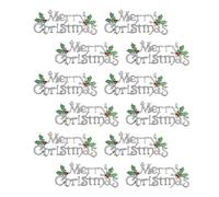 TOPBATHY 12pcs Christmas Letter Door Merry Christmas Word Sign Door Plaque Ornament Wreath Merry Sign for Tree Hanger Tags Plastic Listing Tree