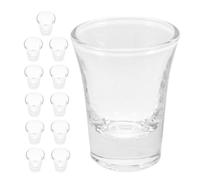 TOPBATHY 12pcs Glass Communion Cups Sturdy Religious Shot Glass Set Fits Standard Communion Trays for Church Services Family Gatherings and Holy Rituals