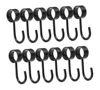 TOPBATHY 12pcs Heavy Duty Stainless Steel Wardrobe Rod Hooks with Sleeve Tube Fit for Secure Coat Rack Portable Laundry Hanger for Bathroom and Garage Closet Rod Hooks for Clothes Rail