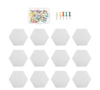 TOPBATHY 12pcs Hexagon Soundproof Wall Panels White Wool Chemical Fiber Sound Absorbing Pads with Pushpins for Walls and Doors for Home Recording Studios and Small to Medium-Sized Rooms