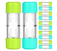 TOPBATHY 12pcs Leakproof Rgp Lens Soaking Container with Left-Right Marked Compartments Portable Hard Contact Lens Case for Travel and Orthokeratology Storage
