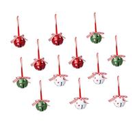 TOPBATHY 12Pcs Metal Christmas Bells Iron Hanging Ornaments with Decorative Bowknot for Xmas Tree Decor Compact with Crisp Jingle Sound Festive Holiday DIY Decorations