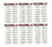 TOPBATHY 12pcs Natural Eyebrow Stickers Reusable Artificial False Eyebrows Cosmetics for Full Hair-like Brows Easy Application No Makeup Skill Needed