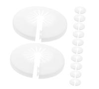 TOPBATHY 12pcs White Wall Hose Covers Decorative Pipe Collars for Concealing Water Radiator Heating Pipes Valves Snap Plastic Wall Flanges for Neat Bathroom Sink Finishing