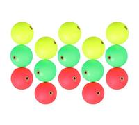 TOPBATHY 15Pcs Fishing Bobber Float Balls Set with Copper Rings, 27Mm Diameter Floating Beads for Pole Line Tackle, High-Visibility Yellow Red Green Floats for Carp and Ocean Fishing